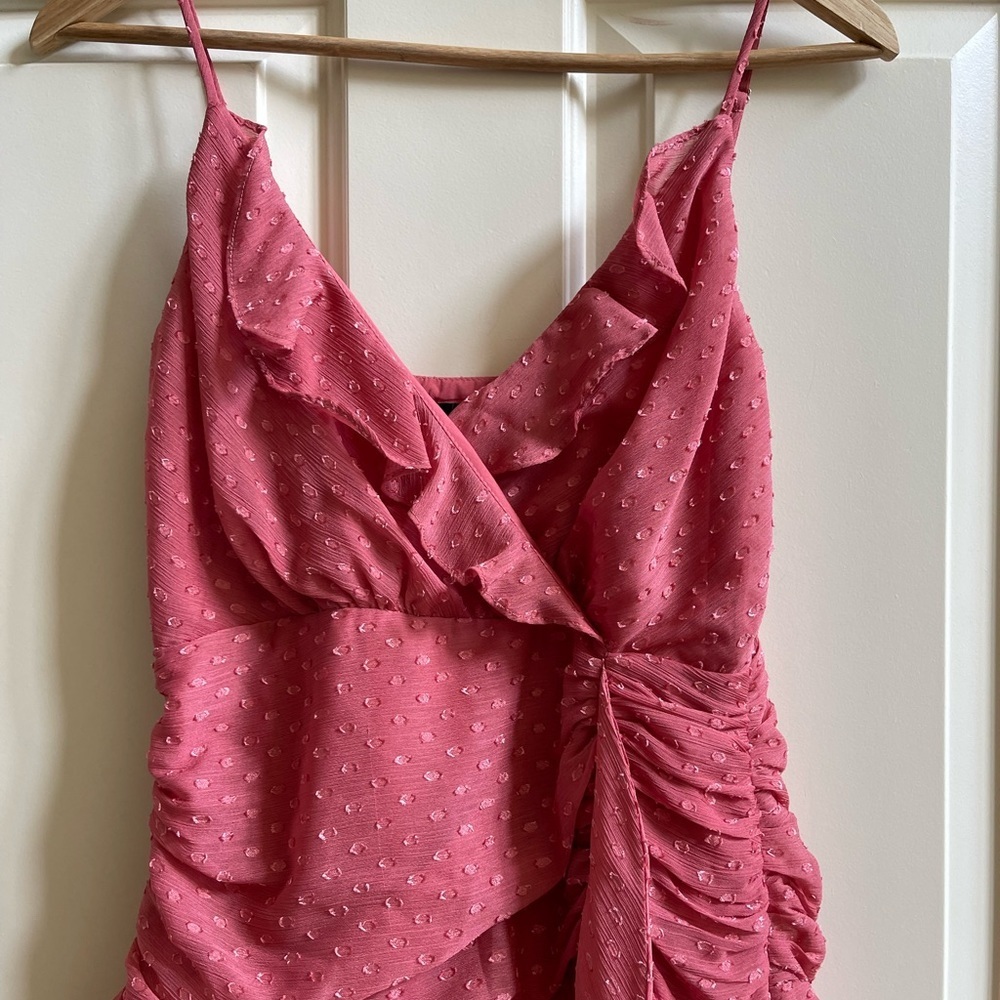 Lulus Season of Soirees Washed Red Clipped Dot Ruffled Maxi Dress - Picture 3 of 8